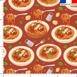 Spaghetti bolognaise - Fond rouge brique