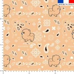 Spitz bandana - Fond beige - Création Jolifox