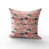 Sushi et maki souriant - Fond rose