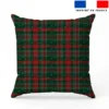Tartan de Noël houx et flocons - Fond vert