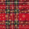 Tartan et flocon de neige or - Fond rouge