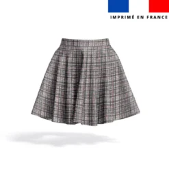 Tartan gris effet tweed - Fond gris