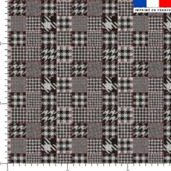 Tartan patchwork effet tweed - Fond gris