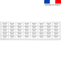 Étiquettes textiles thermocollantes - Mention "100% rayonne"