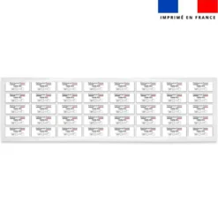 Étiquettes textiles thermocollantes - Mention "100% polyester"