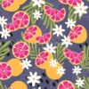 Tissu agrumes et feuillages personnalisé
