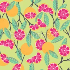 Tissu agrumes et feuilles personnalisé