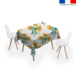 Tissu anti-tâche pour nappe imprimé tournesol