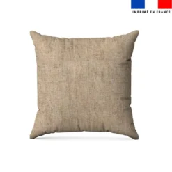 Tissu anti-tâche pour nappe imprimé aspect lin naturel