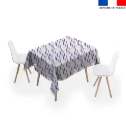 Tissu anti-tâche pour nappe imprimé lavande aquarelle