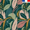 Tissu anti-tâche pour nappe imprimé peinture jungle abstrait
