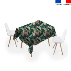 Tissu anti-tâche pour nappe imprimé peinture jungle abstrait