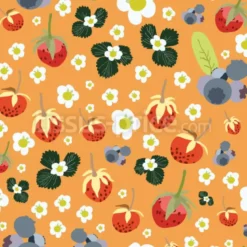 Tissu baies et fleurs personnalisé