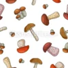 Tissu bolets et champignons personnalisé