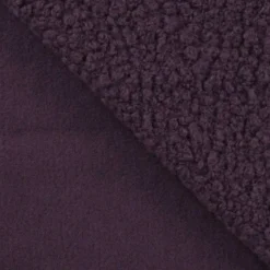 Tissu bouclette aspect lainage aubergine
