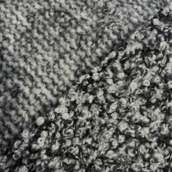 Tissu bouclette lurex noir et beige