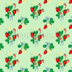 Tissu bouquets de fraises personnalisé