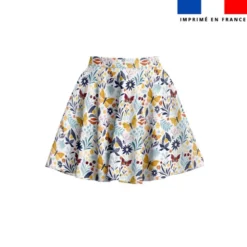 Tissu burlington blanc imprimé papillon jaune