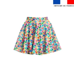Tissu burlington blanc imprimé petits coeurs aquarelle multicolores