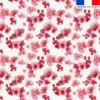 Tissu burlington blanc imprimé aquarelle petites fleurs de printemps rouge