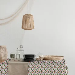 Tissu burlington blanc imprimé figue noire