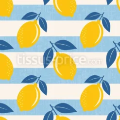 Tissu citrons et rayures personnalisé
