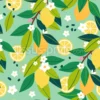 Tissu citrons frais et des fleurs personnalisé
