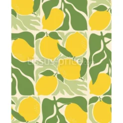 Tissu citrons rétro personnalisé