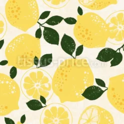Tissu Citrons style grunge personnalisé