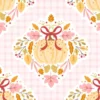 Tissu citrouille ruban et feuilles douceurs d'automne pastel personnalisé