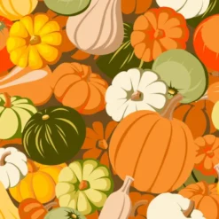 Tissu citrouilles multicolores personnalisé