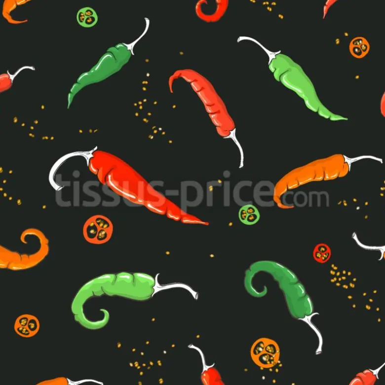 Tissu fiesta de piments personnalisé
