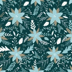 Tissu fleur d'hiver bleue personnalisé