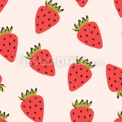 Tissu Fraise des bois personnalisé