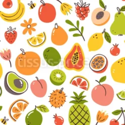 Tissu fruits vitaminés personnalisé