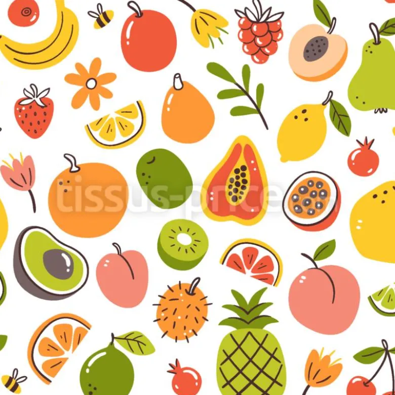 Tissu fruits vitaminés personnalisé