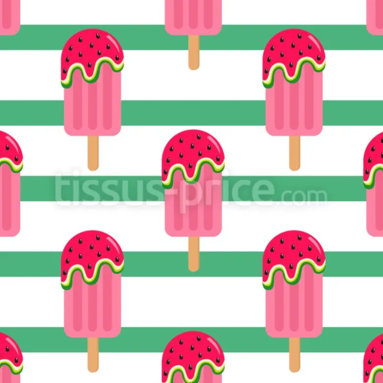 Tissu glace à la pastèque personnalisé