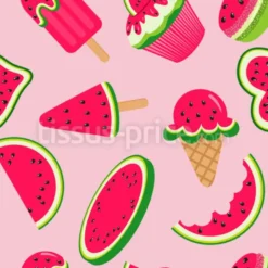 Tissu glace à la pastèque personnalisé