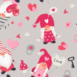 Tissu gnome st valentin personnalisé