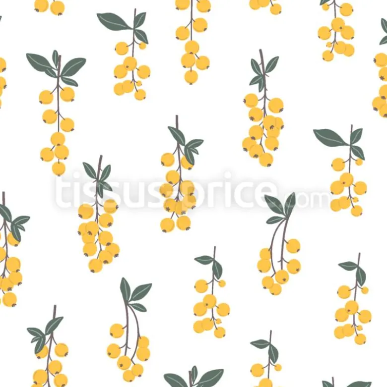Tissu grappes de baies personnalisé