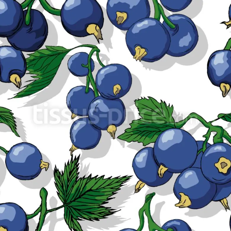 Tissu grappes de cassis personnalisé