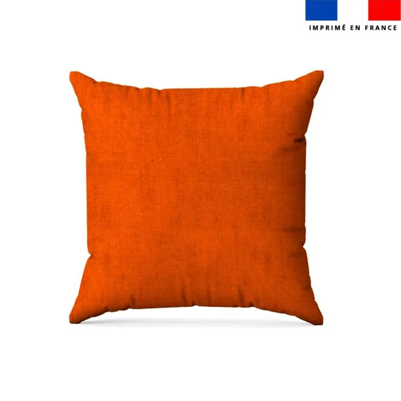Tissu imperméable aspect lin orange