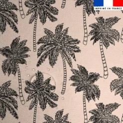 Tissu imperméable beige motif palmier