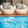 Tissu imperméable blanc motif fruit tropical