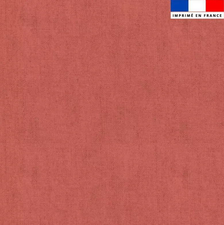 Tissu imperméable corail aspect lin