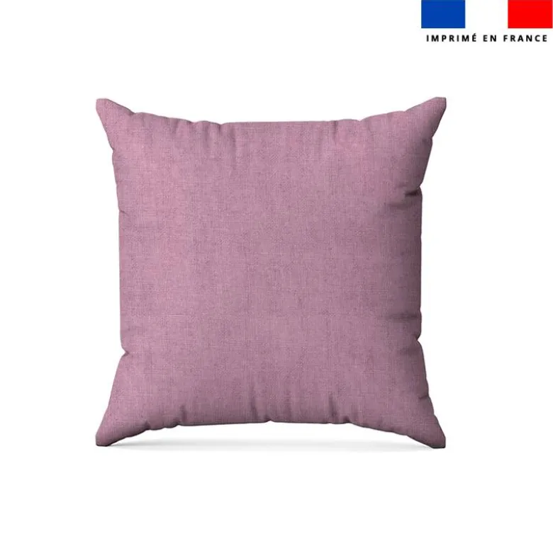 Tissu imperméable mauve aspect lin
