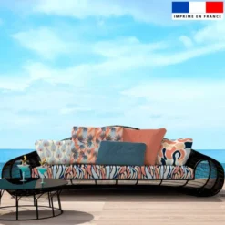 Tissu imperméable motif abstrait Santorin