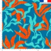 Tissu imperméable motif algue rouge et turquoise