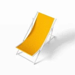 Tissu imperméable motif aspect tissé uni jaune