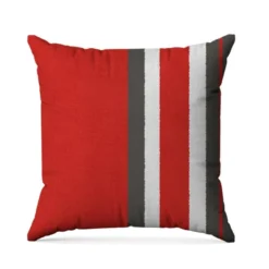 Tissu imperméable motif bayadère rouge gris blanc